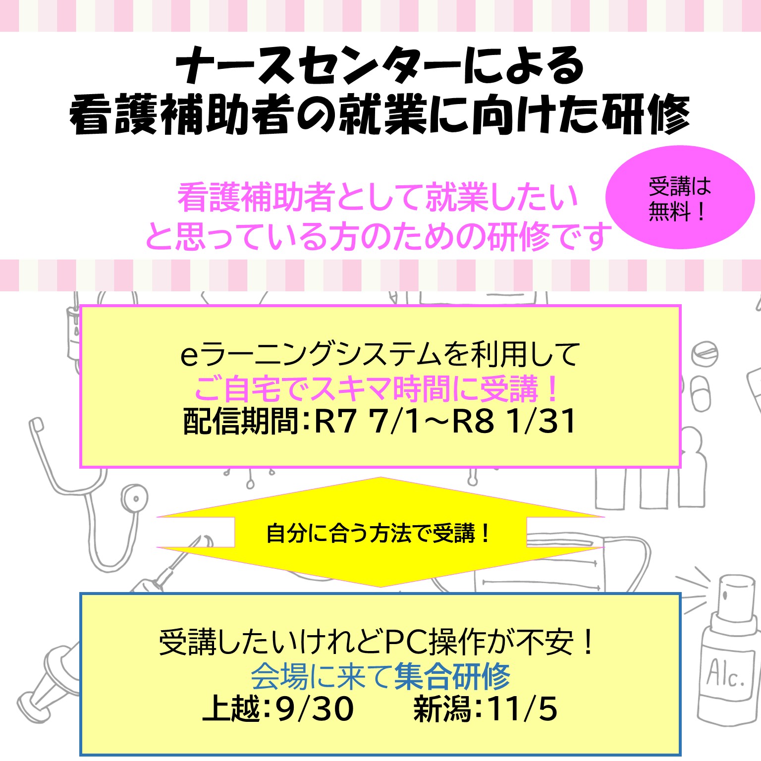 ナースセンターによる看護補助者の就業に向けた研修