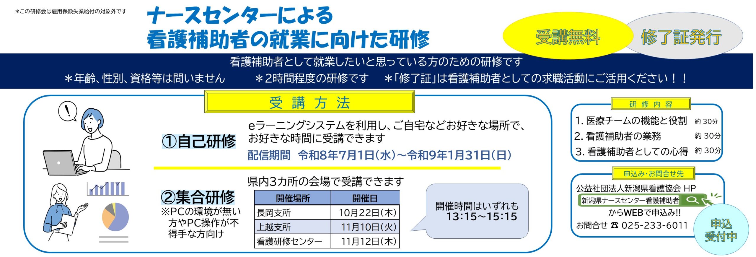 看護補助者の就業に向けた研修（オンデマンド）